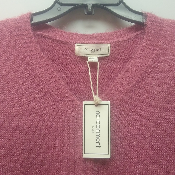 NWT No Comment by NY LA Fuzzy Pink Sweater - Picture 4 of 9